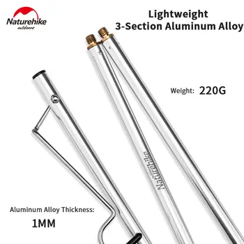 Naturehike Lankstymo Mažos Lempos Stulpą Ultralight 3 sekcijos Reguliuojamas Aliuminio Lydinio Kempingas Šviesos Laikiklis Sekminių Tvirtinimo Stovas