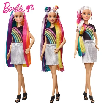 Originalias Barbie Lėlės Rinkinys Dovanų Dėžutėje Vaivorykštė Rapunzel Mergaitės Žaisti Namuose Viliojimo Žaislai Gimtadienio Dovana FXN96