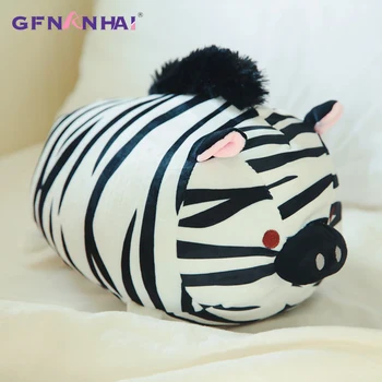 1pc 35-45cm Mielas Zebra Pliušinis žaislas Tigras Kūrybos Gulėti Kiaulių Burną Zebra Pagalvę Įdaryti Minkšti Žaislai Vaikams Gimtadienio Dovana