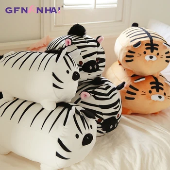 1pc 35-45cm Mielas Zebra Pliušinis žaislas Tigras Kūrybos Gulėti Kiaulių Burną Zebra Pagalvę Įdaryti Minkšti Žaislai Vaikams Gimtadienio Dovana
