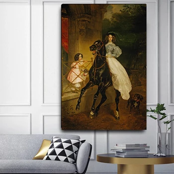Citon Drobės Karlo Briullov《Raitelis》Meno Aliejaus tapybos Kūrinys Plakato Nuotrauką Šiuolaikinės Sienų dekoras Namų kambarį Apdaila