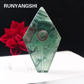 Natūralus akmuo kristalas Žalia fluorito Kristalas vamzdis Sveikas rūkymas vamzdis rombo Formos Akmenų, Mineralų, Aukštos Kokybės