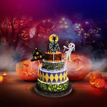 25pcs Helovinas Cake Toppers Susitvarko Moliūgų Sąlyga voratinklyje Cupcake Topper Desertas Įdėkite Kortelę Dekoracijos