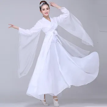 Moterų Suaugusiųjų Tautinių Klasikinio Šokio Kostiumai Elegantiškas Kinų Stiliaus Šviežių Elegantiškas Baltas/Raudonas Kostiumas Veiklos Hanfu TB18708