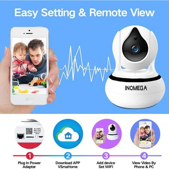 INQMEMA 1080P 720P Home Security, IP Kamera, Dviejų krypčių Garso Belaidė Mini Kamera, Naktinio Matymo VAIZDO Kamera, WiFi Kūdikio stebėjimo Yoose