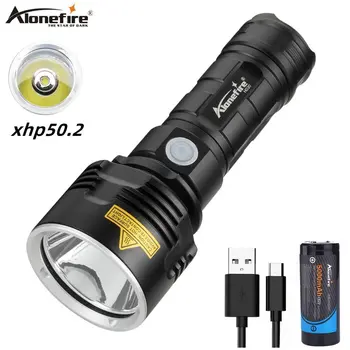 Alonefire H030 Super Galingas LED Žibintuvėlis XHP50.2 Taktinis Žibintuvėlis USB Įkrovimo Linterna Vandeniui Lempos Itin Šviesus Campi