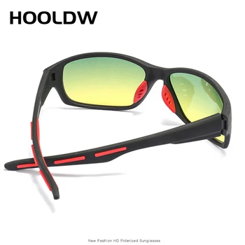 HOOLDW Derliaus Poliarizuota Photochromic Saulės akiniai Vyrų Naktinio Matymo Akiniai Dieną Naktį Vairavimo Akiniai Anti-glare Akiniai nuo saulės