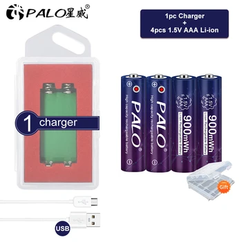 PALO AAA Baterijos 900mWh 1,5 V Ličio-jonų įkraunamos AAA baterijos, Nuotolinio Valdymo Žaislas šviesos Batery 1,5 v aaa li-ion baterija