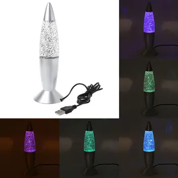 3D Raketų Kelių Spalvų Keitimas Lavos Lempa RGB LED Blizgučiai Naktį Šviesos Dovana 62KC