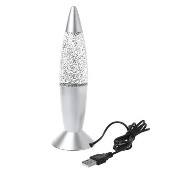 3D Raketų Kelių Spalvų Keitimas Lavos Lempa RGB LED Blizgučiai Naktį Šviesos Dovana 62KC