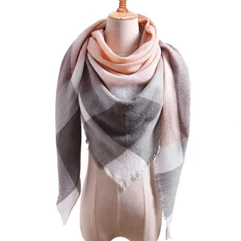 2020 m. Naujo dizaino žiemą šilta moteris pledas trikampis kašmyras dryžuotas šalikas pashmina moterų skaros ir apsiaustas bandana antklodė šalikas