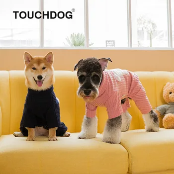 Touchdog Naują šunų drabužių Rudens-žiemos išlaikyti šiltas vientisas pet drabužių Mados trikotažas šunis ir kates, elegantiškas kostiumas