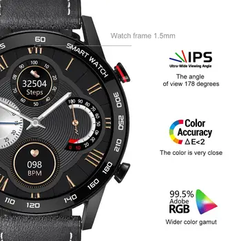 DT95 EKG PPG 360*360 HD IPS Ekranas, Smart Watch 