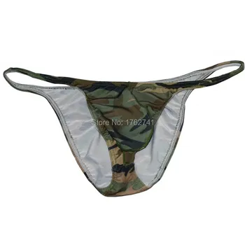 Vyriški Kamufliažas Micro Kelnės Bumbulas Dėklas apatinės Kelnės Gėjų Bikini Underwear