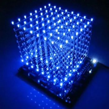 3d led kubą 8x8x8 šviesos naujų elementų PCB Lenta naujiena, naujienų Mėlyno Kvadrato, 