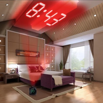 Žadintuvas Naktį Šviesa ProjectorLamp Balso Temperatūros Skaitmenine Laiko Projekcija Ant Sienos, Lubos, Namų Stalo Apdailos