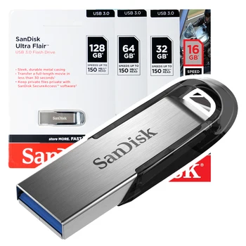 Sandisk Pendrive USB 3.0 Ultra Nuojauta didelės spartos 16Gb 32Gb 64Gb 128Gb metallic originalus slaptažodžio apsauga