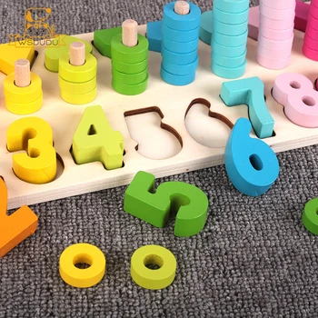 3D Skaičius Mediniai Galvosūkiai Vaivorykštės Ratą Skaičiuoti Matematikos Švietimo Žaidimas, Žaislų, Vaikai, Vaikams, Intelektinės Mokymosi Dovanos Formos Valdyba