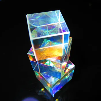 Splitter Kubo, Prizmės Šešių Pusių rainbow Šviesos Sujungti Spalvingas vitražas spindulių Skaidiklio Optinis Eksperimento Priemonių Logstrup
