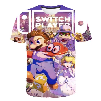 2020 m. Vaikų Berniukų Mario T Shirt Baby poliesteris Drabužių Vasaros marškinėliai Vaikams, Cartoon Mario modelis Viršų Tee Dydis 3-15 Metų