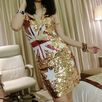 Seksualus V-Kaklo, Rankovių Australijos Vėliava China Suknelė Blizga Klubas Suknelė Vasarą Moterys Reguliuojamas Dirželis Bodycon Mini Cami Suknelė