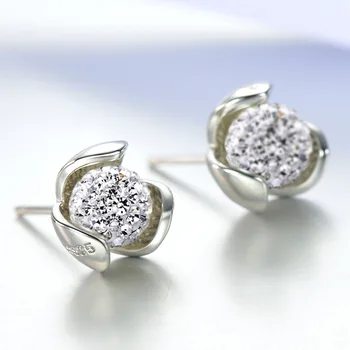 925 sterlingas sidabro mados-Shambala gėlių ponios'stud auskarai, juvelyriniai dirbiniai didmeninė Kovos su alergija vestuvių dovana