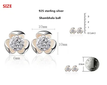 925 sterlingas sidabro mados-Shambala gėlių ponios'stud auskarai, juvelyriniai dirbiniai didmeninė Kovos su alergija vestuvių dovana