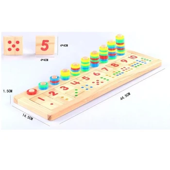 Montessori Medžiagų Švietimo Mediniai Žaislai Vaikams Ankstyvasis ugdymas Ikimokyklinio Mokymo Skaičiuoti Numerių Atitikimo Matematikos Žaislai