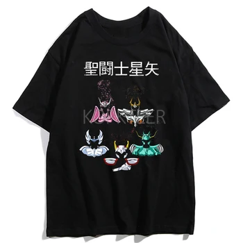 Anime Saint Seiya Mergelė Shion Aldebaran Marškinėliai Moterims Vyrai Harajuku Ullzang Mados 90s Anime T-shirt Juokingas Animacinių filmų Topai Tees
