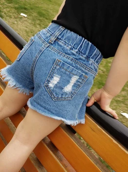 Cyjmydch 2018 m. Vasaros Atsitiktinis kūdikis mergaičių šortai kankina džinsai mergaitėms, komplektai, kelnės, džinsai, šortai vaikams drabužių chidlren šortai