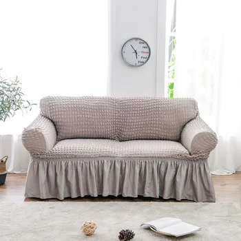 Elastinga Sofa Padengti Europos Stiliaus 3D Pledas Slipcover Universalus Baldai Apima su Elegantiškas Sijonas už Kambarį Sofos Dangtis