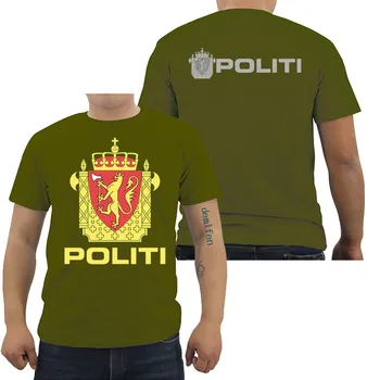 Naujas Norvegija Politi Policijos Norvegijos T Shirt Mens Medvilnės O-Kaklo Trumpomis Rankovėmis Marškinėliai Armijos Atsitiktinis Marškinėliai Cool Tees Viršūnės