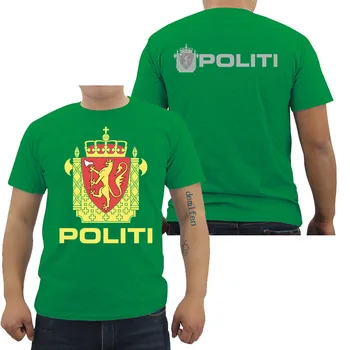 Naujas Norvegija Politi Policijos Norvegijos T Shirt Mens Medvilnės O-Kaklo Trumpomis Rankovėmis Marškinėliai Armijos Atsitiktinis Marškinėliai Cool Tees Viršūnės