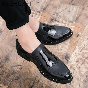 Italijos dizainerio batai vyrams klasikiniai elegantiški bateliai vyrams oficialią mados Coiffeur mokasīni, vyrų grupė avalynė slydimo suknelė didelis dydis 48