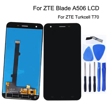 5.2-colis zte Blade A506 LCD Ekranas pakeitimo skaitmeninis keitiklis Remonto komplektas ZTE Turkcell T70 Stiklo skydelis ekranas+nemokamas įrankiai