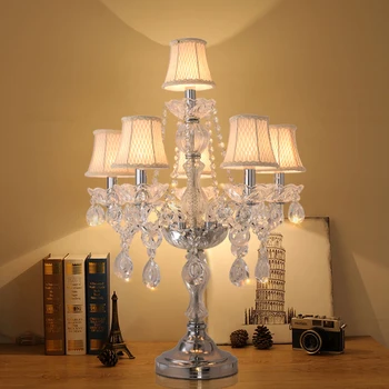 Europos Kristalų lempos, prabangūs miegamojo lovos kūrybos šiltas santuokos kambarys Amerikos kambarį šiuolaikinės dekoratyvinės lempos