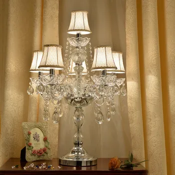 Europos Kristalų lempos, prabangūs miegamojo lovos kūrybos šiltas santuokos kambarys Amerikos kambarį šiuolaikinės dekoratyvinės lempos