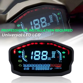 Universalus 1,2,4 Cilindrų Motociklą LCD Spidometras Skaitmeninis Apšvietimas Ridos Honda Ducati Suzuki Kawasaki