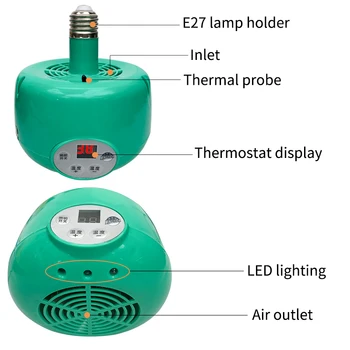 Naujausias LED Šildymo Lempa Ūkio Gyvūnų Šilta Šviesa Vištienos Paršelių Pet Termostatiniai Temperatūros Reguliatorius Šildytuvas Inkubatorius