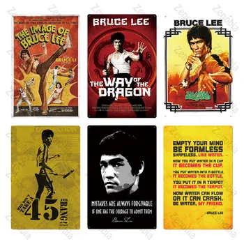 Bruce Lee Metalo Plakatas Lenta Metalo Derliaus Aktorius Metalo Pasirašyti Alavo Ženklas, Sienų Dekoras Žmogui Urvas Bar Pub Klubas