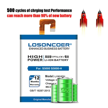 LOSONCOER 5500mAh L13D1P31 Baterija Lenovo Trinkelėmis A3500 S5000 S5000-H tab 2 A7 A7-30 A7-10F A7-20F Baterijas+Sekimo Numerį