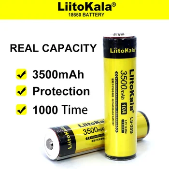 8-40pcs Liitokala Lii-35S Saugomų 18650 3400mAh Li-lon baterija su 2MOS PCB), 3,7 V, Žibintuvėlis