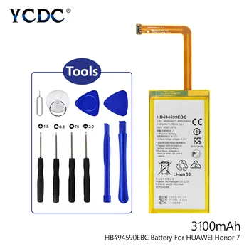 2019 YCDC Naujas Originalus 3100mAh Baterija HB494590EBC Už Huawei Honor 7 PLK-L01/UL00/AL10/TL01H + Įrankiai