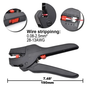 Nuėmimo Replės Automatinė 0.08-2,5 mm 28-13AWG Cutter Kabelio Žirklės Wire Stripper Įrankis FS-D3 Multitool Aukščio Tikslumo